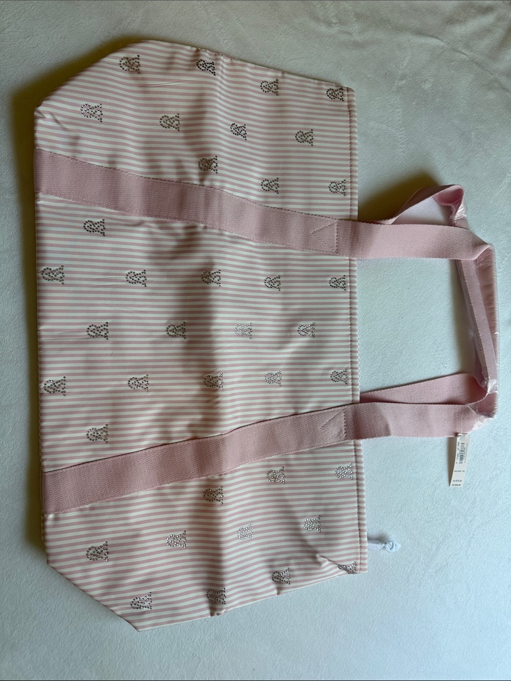 Victoria’s Secret Pink Striped Large Zip Tote Bag BNWT